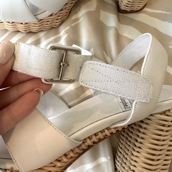 Jeffrey Campbell Amma Rattan White Platform Sandals - Picture 11 of 11